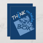 BUITEN DE BOX-uitnodiging / -aankondiging Kaart (Voorkant / Achterkant)