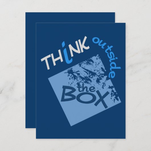 BUITEN DE BOX-uitnodiging / -aankondiging Kaart (Voorkant / Achterkant)