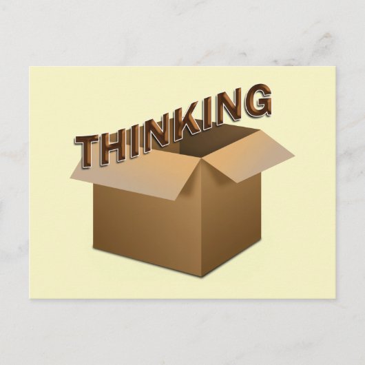 Buiten de doos denken briefkaart (Voorkant)