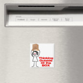 Buiten de doos denken Cartoon Magneet (Insitu (Vaatwasser))