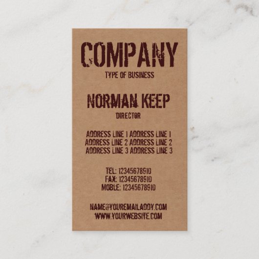 Buiten de doos visitekaartje (Voorkant)