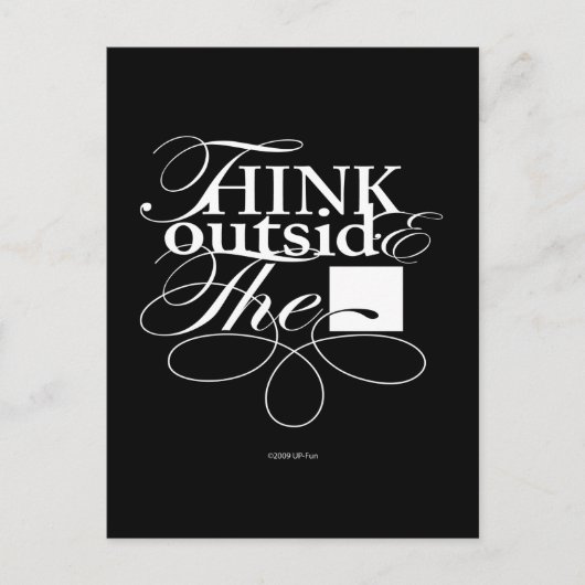 Buiten de doos Witte Logo Briefkaart (Voorkant)