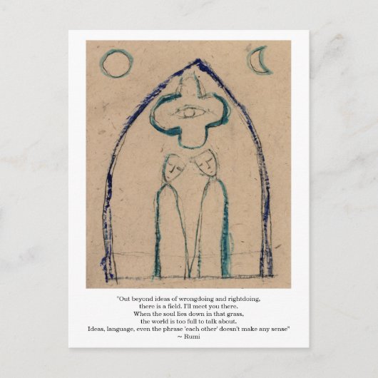 Buiten de ideeën van verkeerd doen en goed doen. briefkaart (Voorkant)