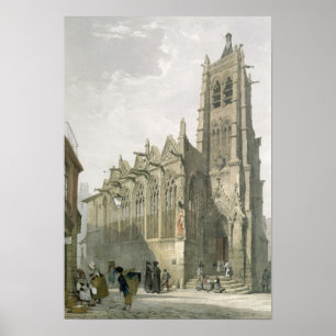 Buiten de Kerk van St. Severin, Parijs Poster