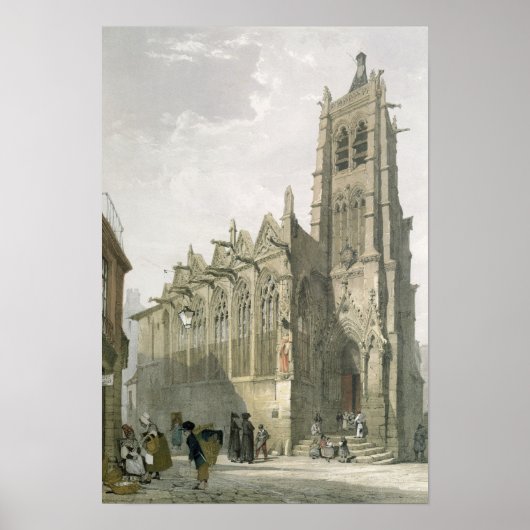 Buiten de Kerk van St. Severin, Parijs Poster (Voorkant)