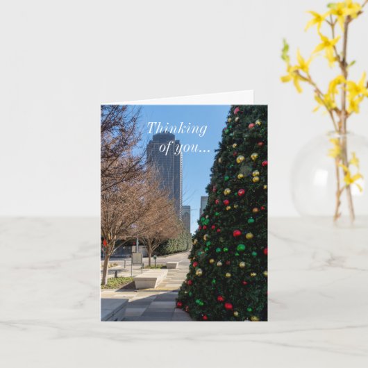Buiten de kerstboom van Dallas Kaart (Gele Bloem)