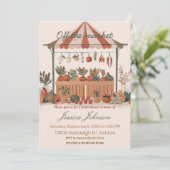 Buiten de markt boer vrijgezellenfeest uit te nodi kaart (Staand voorkant)