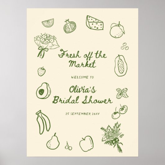 Buiten de markt groen Vrijgezellenfeest welkom Poster (Voorkant)