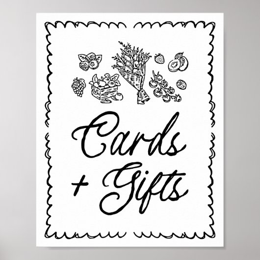 Buiten de markt markeren boeren Kaarten en geschen Poster (Voorkant)