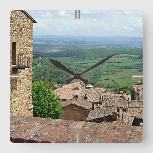 Buiten de Rooftops 1 Vierkante Klok (Voorkant)