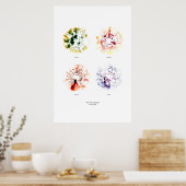 Buiten de staf: De vier seizoenen (apart, kleur) Poster (Keuken)