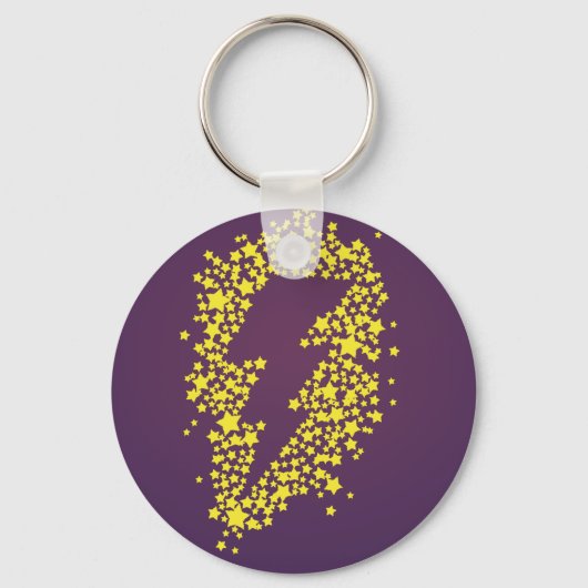 Buiten de sterren (bliksem) (gekleurd) sleutelhanger (Voorkant)