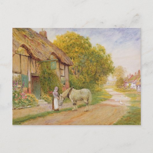 Buiten de Village Inn Briefkaart (Voorkant)