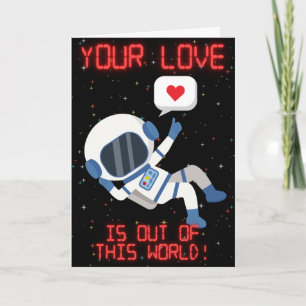 Buiten deze wereld astronaut grappige valentijnska kaart
