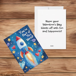 Buiten deze wereld Kinderen Valentijnsdag Feestdagenkaart