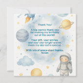 Buiten deze Wereld Kosmische Kids | Ruimte Feest - Bedankkaart (Voorkant)