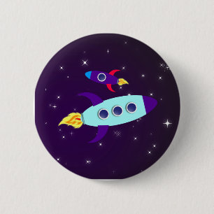 Buiten deze wereld! Meisje Ronde Button 5,7 Cm
