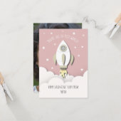 Buiten deze Wereld Roze Foto Klaslokaal Valentijn Kaart (Voorkant / Achterkant in situ)