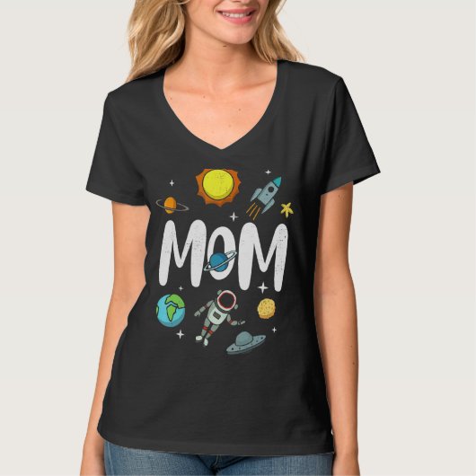 Buiten deze World Space Mam Moederdag Party Desi T-shirt (Voorkant)