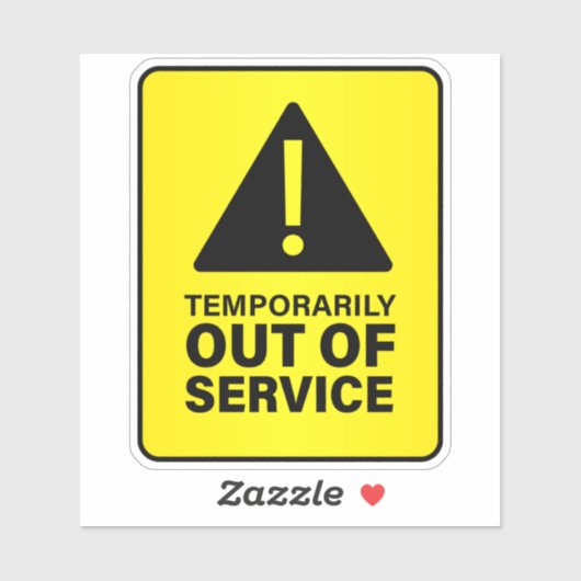 Buiten dienst sticker (Vel)