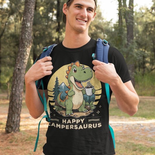 Buiten Dinosaurus Gelukkige Campersaurus Grappige T-shirt