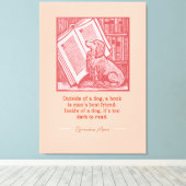 Buiten een Hond - Groucho Marx Quote Canvas Afdruk (Insitu (Houten vloer))