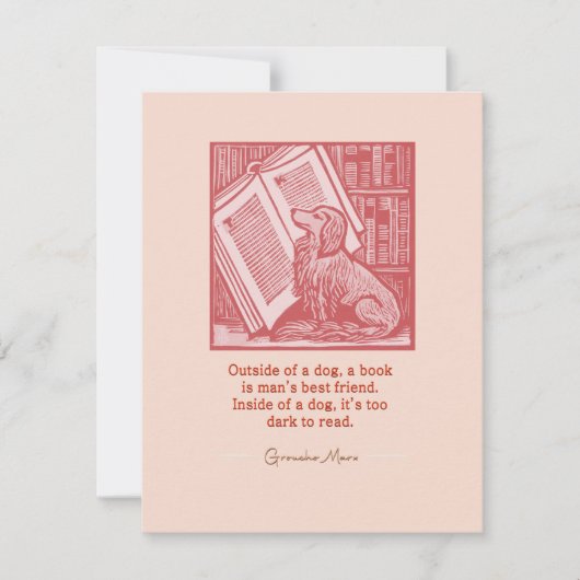 Buiten een hond notitiekaartje (Voorkant)