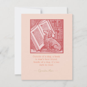 Buiten een hond notitiekaartje