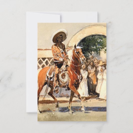 "Buiten een Mexicaanse kerk" door Edward Borein Bedankkaart (Voorkant)