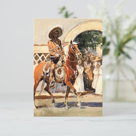 "Buiten een Mexicaanse kerk" door Edward Borein Bedankkaart (Staand voorkant)