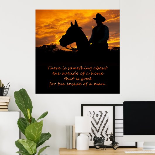 Buiten een paard poster (Thuiskantoor)