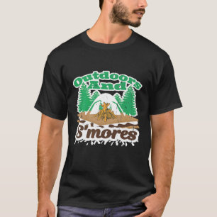 Buiten en Smores Scout Campfire Camping Camper T-shirt
