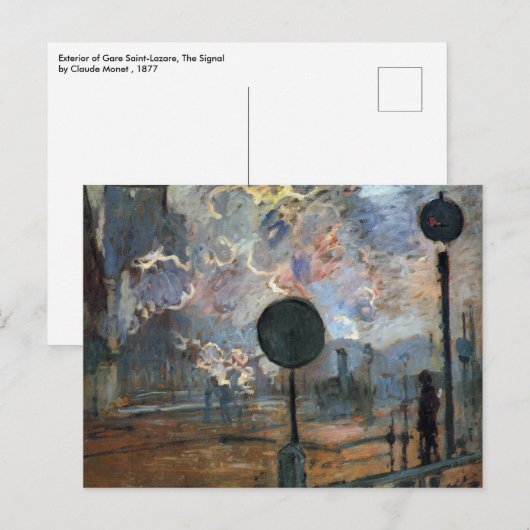 Buiten Gare Saint-Lazare door Claude Monet Briefkaart (Voorkant / Achterkant)