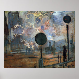 Buiten Gare Saint-Lazare door Claude Monet Poster