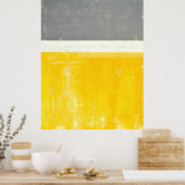 "Buiten" Grijs en Geel Abstract Poster van de Kuns (Keuken)