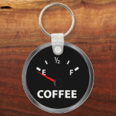 Buiten het bereik van de koffiebrandstof sleutelhanger (Voorkant)