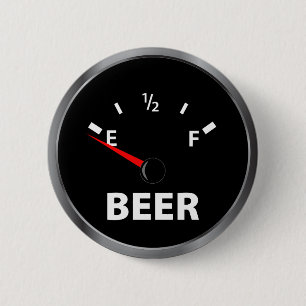 Buiten het brandstofbereik ronde button 5,7 cm
