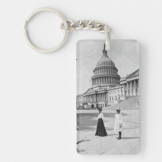 Buiten het Capitolgebouw met vrouwen Sleutelhanger (Voorkant)