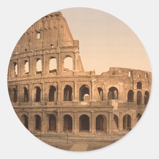 Buiten het Colosseum, Rome, Italië Ronde Sticker (Voorkant)