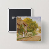Buiten het dorp Inn Vierkante Button 5,1 Cm (Voorkant /achterkant)