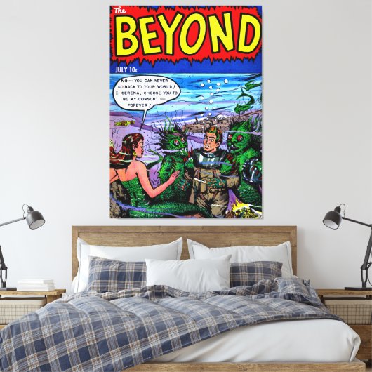 Buiten het Mermaid Kingdom  Comics Canvas Afdruk (Insitu (Slaapkamer))