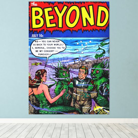 Buiten het Mermaid Kingdom  Comics Canvas Afdruk (Insitu (Houten vloer))