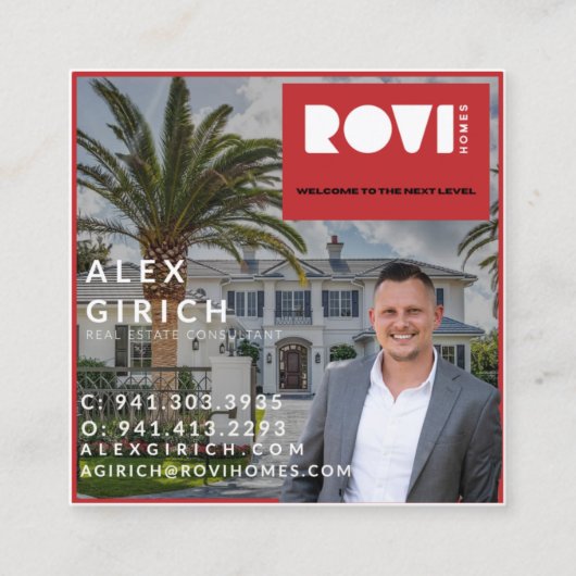 Buiten het onroerend goed vierkante visitekaartje (Voorkant)