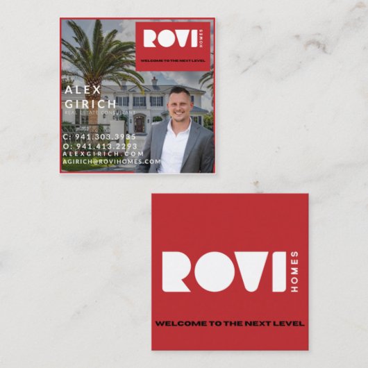 Buiten het onroerend goed vierkante visitekaartje (Voorkant / Achterkant)