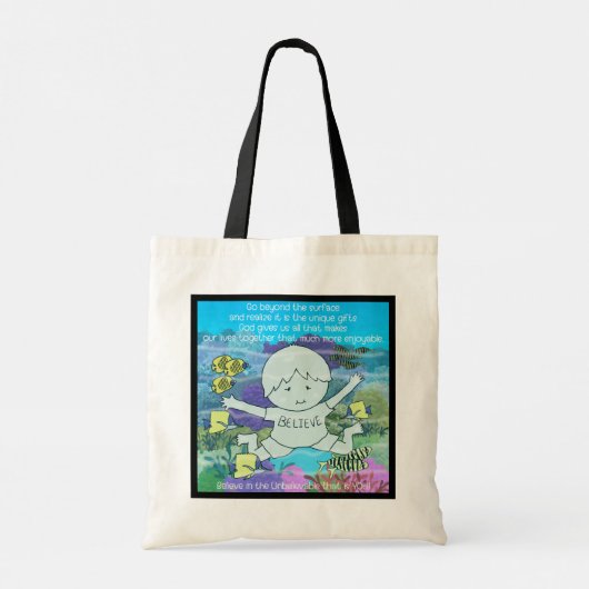 Buiten het oppervlak tote bag (Achterkant)