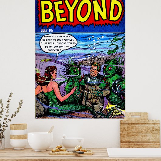 Buiten het Poster van de Comics van het Mermaid-K (Keuken)