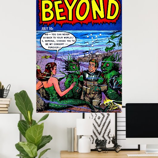 Buiten het  Poster van de Comics van het Mermaid-K (Thuiskantoor)