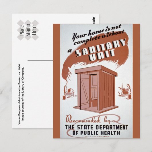 Buiten het Poster van WPA Briefkaart (Voorkant / Achterkant)