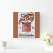 Buiten het Poster van WPA Vierkante Klok (Huis)