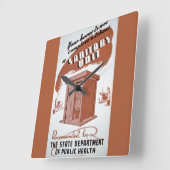 Buiten het Poster van WPA Vierkante Klok (Hoek)